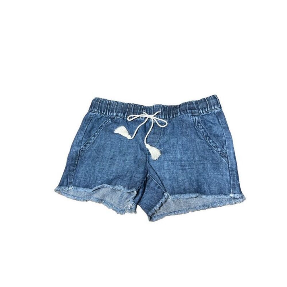 Ann Taylor Loft Linen Denim Cut Off Shorts Size 24